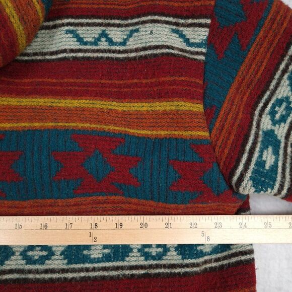 Vintage Woolrich Poncho Jacket Men Large Wool Aztec Hooded Baja Jacket USA - Picture 14 of 16